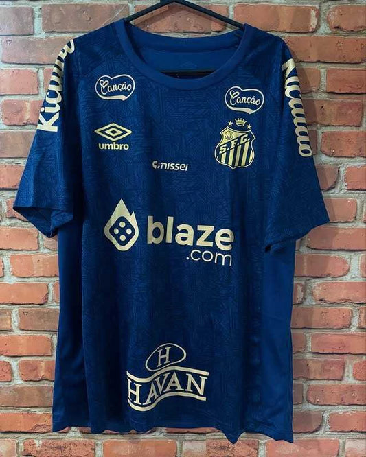 Santos Training Shirt With Sponsors 25/26 Dark Blue and Gold
