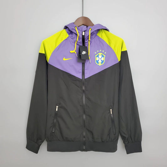 Jaqueta Corta Vento Nike Seleção Brasileira 2021/2022 Masculino preto e roxo